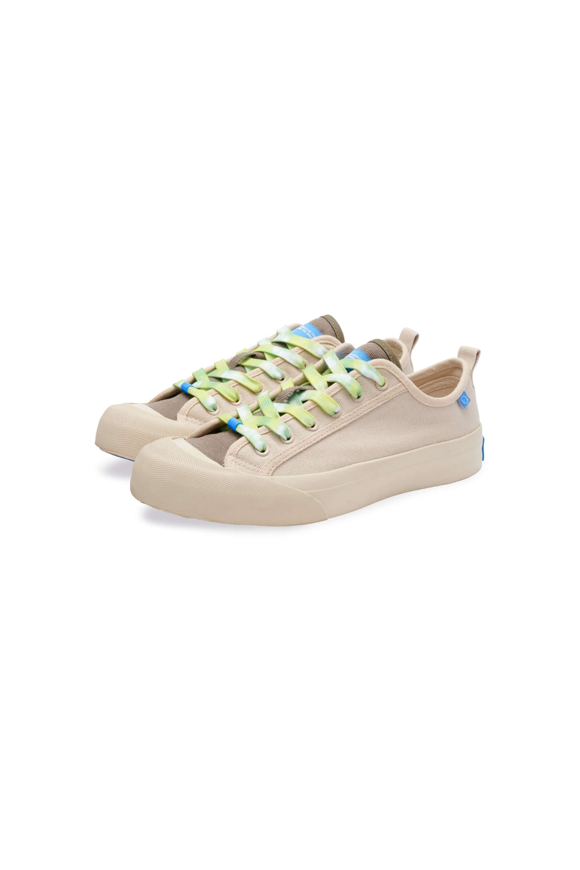 lace:colourblock khaki-lime tie dye flat lace